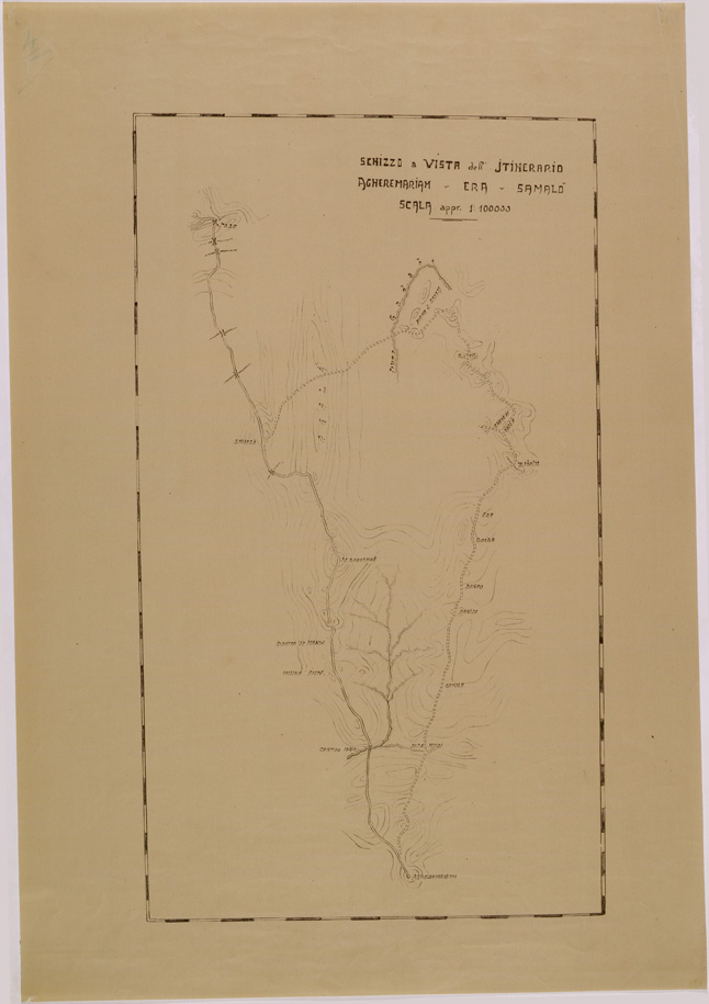 (N:28652) SCHIZZO A VISTA DELL'ITINERARIO AGHEREMARIAM - ERA - SAMALO'. (SE002541) Carte e stampe antiche: riproduzione a colori su carta (formato A2)