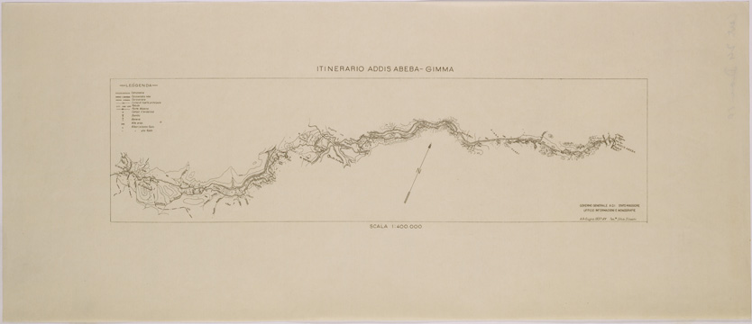 (N:28658) ITINERARIO ADDIS ABEBA - GIMMA. (SE002545) Carte e stampe antiche: riproduzione a colori su carta (formato A2)