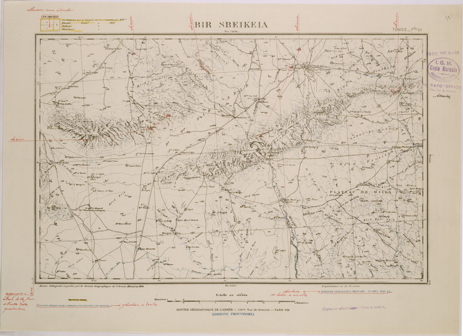 (N:28924) BIR SBEIKELA - FOGLIO LII. (SE002748) Carte e stampe antiche: riproduzione a colori su carta (formato A2)