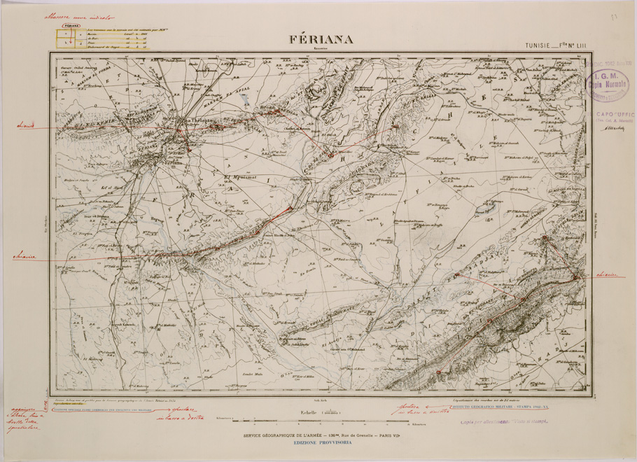 (N:28925) FERIANA - FOGLIO LIII. (SE002749) Carte e stampe antiche: riproduzione a colori su carta (formato A2)