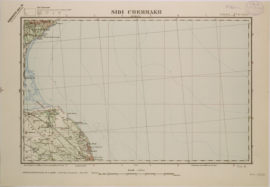 (N:28970) SIDI CHEMMAKH - FOGLIO LXXXV. (SE002780) Carte e stampe antiche: riproduzione a colori su carta (formato A2)