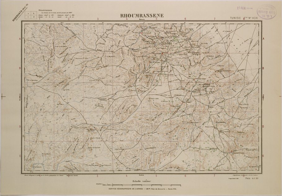 (N:28984) RHOUMRASSENE - FOGLIO XCIX. (SE002794) Carte e stampe antiche: riproduzione a colori su carta (formato A2)