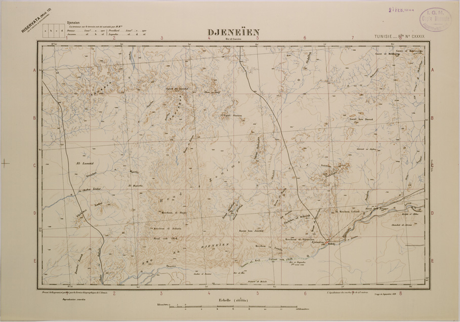 (N:29027) DJENEIEN - FOGLIO CXXXIX. (SE002814) Carte e stampe antiche: riproduzione a colori su carta (formato A2)