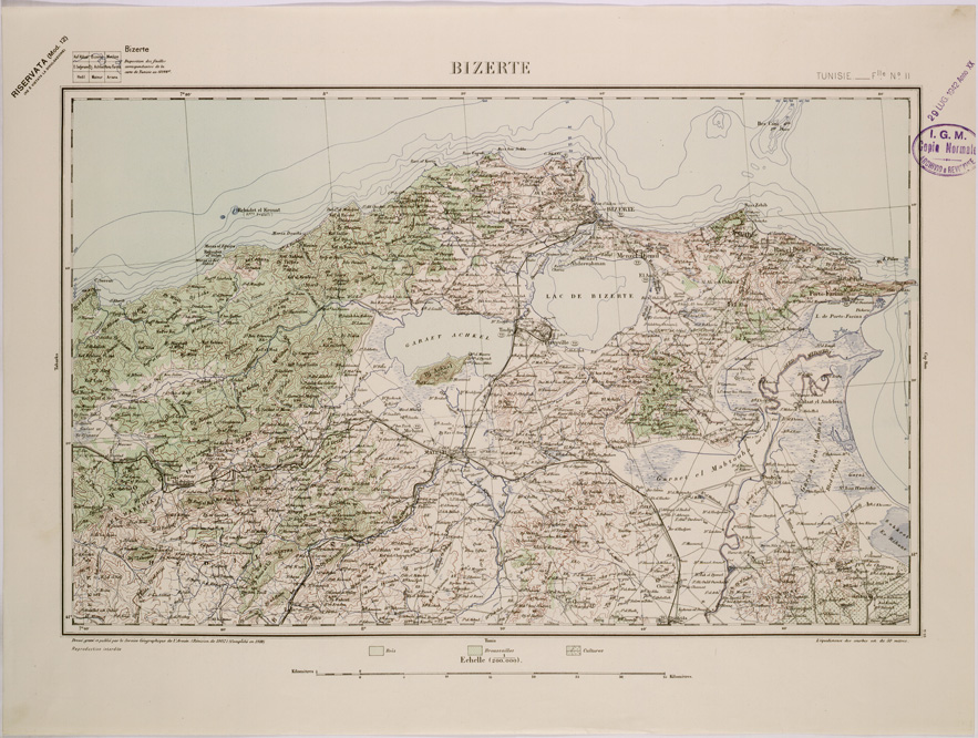 (N:29069) BIZERTE - FOGLIO II. (SE002856) Carte e stampe antiche: riproduzione a colori su carta (formato A2)