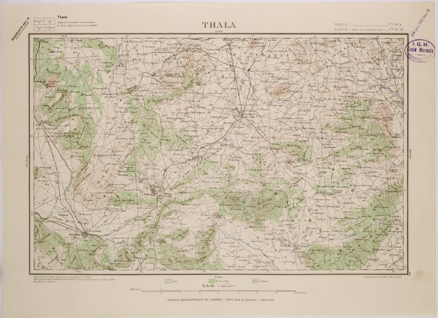(N:29077) THALA - FOGLIO X. (SE002864) Carte e stampe antiche: riproduzione a colori su carta (formato A2)