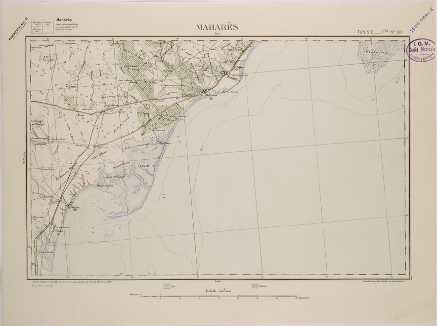 (N:29086) MAHARES - FOGLIO XIX. (SE002873) Carte e stampe antiche: riproduzione a colori su carta (formato A2)