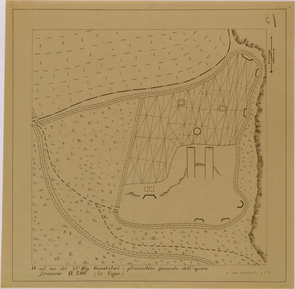 (N:29513) PLANIMETRIA DELL'OPERA FRANCESE Q 400 LA VIGNE (SE003326) Carte e stampe antiche: riproduzione a colori su carta (formato A2)