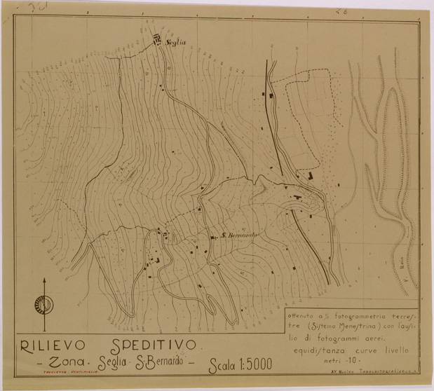 (N:29516) RILIEVO SPEDITIVO ZONA SEGLIA - SAN BERNARDO (SE003329) Carte e stampe antiche: riproduzione a colori su carta (formato A2)