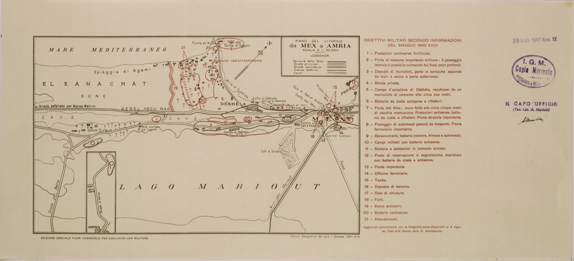 (N:29575) PIANO DEL LITORALE DA MEX A AMRIA ( OVEST DI ALESSANDRIA D' EGITTO ) (SE003391) Carte e stampe antiche: riproduzione a colori su carta (formato A2)