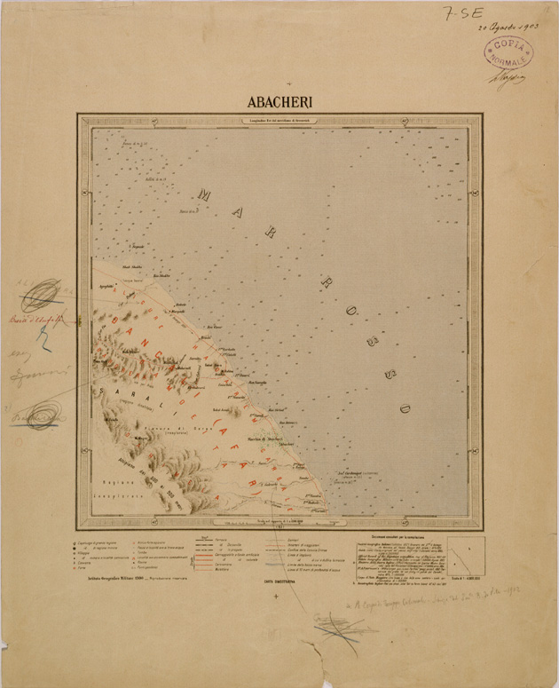 (N:30068) ERITREA - FOGLIO 7 SE - ABACHERI (SE003940) Carte e stampe antiche: riproduzione a colori su carta (formato A2)