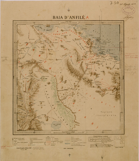 (N:30069) ERITREA - FOGLIO 7 SO - BAIA D'ANFILE (SE003941) Carte e stampe antiche: riproduzione a colori su carta (formato A2)