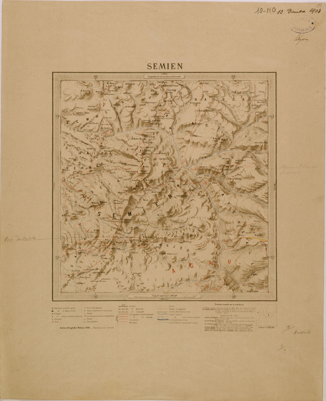 (N:30081) ERITREA - FOGLIO 10 NO - SEMIEN (SE003953) Carte e stampe antiche: riproduzione a colori su carta (formato A2)