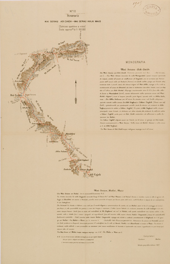 (N:30158) ITINERARIO 10 MAI SERAU ADI CAIEH MAI SERAU HALAI MAIO (SE003996) Carte e stampe antiche: riproduzione a colori su carta (formato A2)