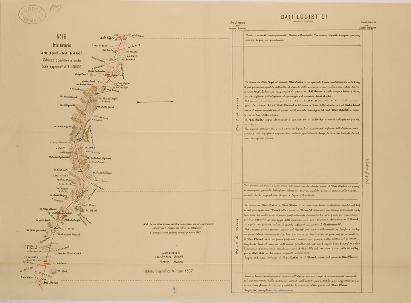 (N:30164) ITINERARIO 16 ADI UGRI MAI HAINI (SE004002) Carte e stampe antiche: riproduzione a colori su carta (formato A2)