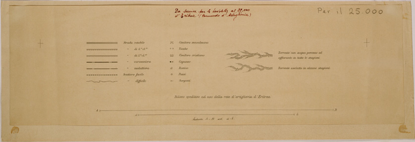 (N:30108) SEGNI CONVENZIONALI PER IL 25.000 VECCHIA EDIZIONE (SE004052) Carte e stampe antiche: riproduzione a colori su carta (formato A2)