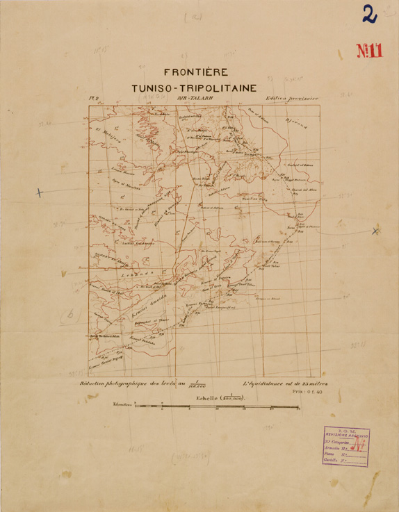 (N:30280) FRONTIERE TUNISO TRIPOLITAINE  - FOGLIO 2. (SE004294) Carte e stampe antiche: riproduzione a colori su carta (formato A2)