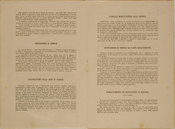 (N:30601) SPEDIZIONE IN TRIPOLITANIA ED IN CERENAICA - BOLLETTINO N. 3 P. 4-5. (SE004617) Carte e stampe antiche: riproduzione a colori su carta (formato A2)