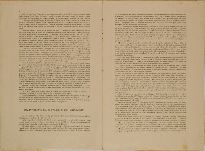 (N:30606) SPEDIZIONE IN TRIPOLITANIA ED IN CIRENAICA - BOLLETTINO N. 4 P. 4-5. (SE004622) Carte e stampe antiche: riproduzione a colori su carta (formato A2)