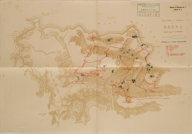 (N:30652) SPEDIZIONE IN TRIPOLITANIA ED IN CIRENAICA - BOLLETTINO N. 7 SCHIZZO 3. (SE004668) Carte e stampe antiche: riproduzione a colori su carta (formato A2)