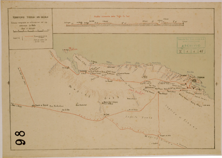 (N:30673) TERRITORIO TOBRUK AIN GAZALA. (SE004691) Carte e stampe antiche: riproduzione a colori su carta (formato A2)