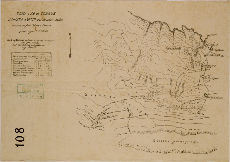 (N:30681) ZONA A S.O. DI TOBRUK. (SE004699) Carte e stampe antiche: riproduzione a colori su carta (formato A2)