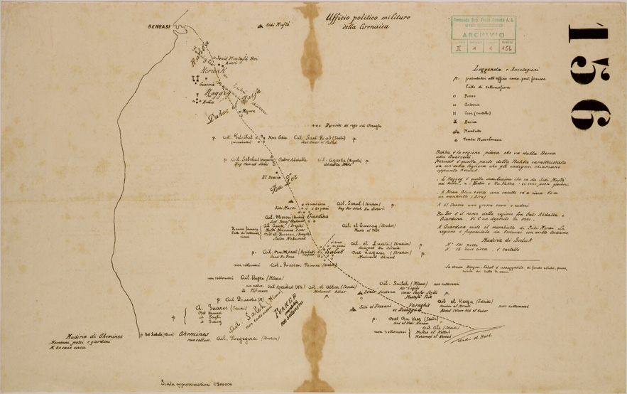 (N:30765) BENGASI-UADI-EL BUED. (SE004747) Carte e stampe antiche: riproduzione a colori su carta (formato A2)