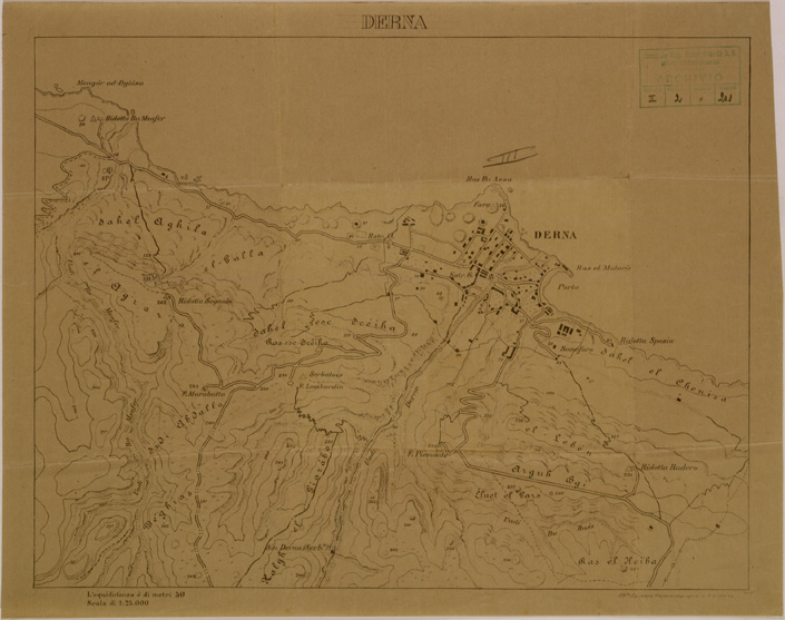 (N:30865) DERNA. (SE004795) Carte e stampe antiche: riproduzione a colori su carta (formato A2)