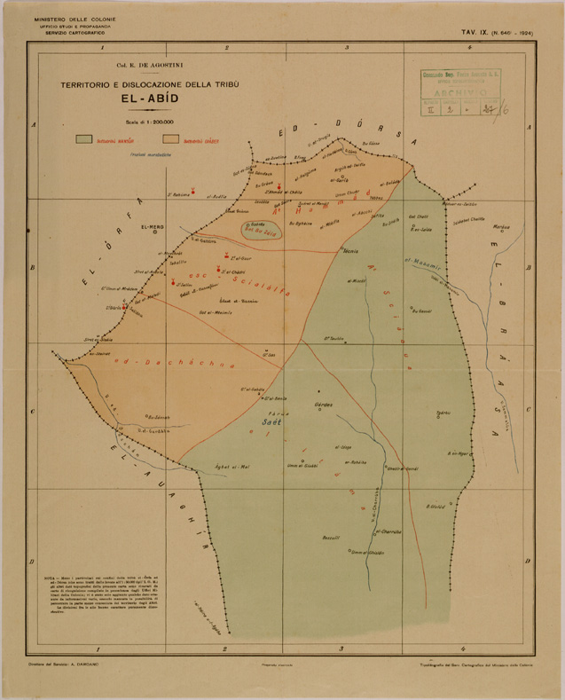 (N:30897) DISLOCAZIONE DELLE TRIBU' EL - ABID. (SE004807) Carte e stampe antiche: riproduzione a colori su carta (formato A2)