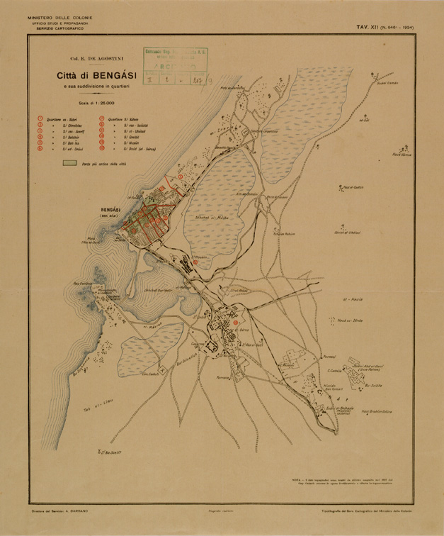 (N:30926) CITTA' DI BENGASI. (SE004810) Carte e stampe antiche: riproduzione a colori su carta (formato A2)