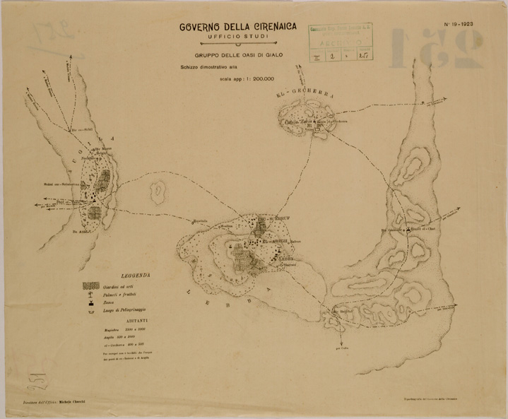 (N:30983) GRUPPO DELLE OASI GIALO. (SE004852) Carte e stampe antiche: riproduzione a colori su carta (formato A2)