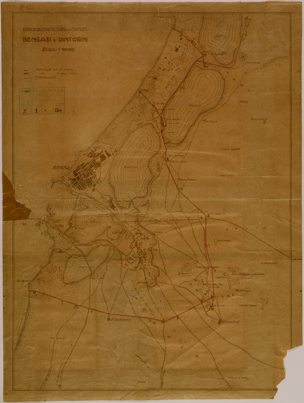(N:30875) BENGASI E DINTORNI (SE004863) Carte e stampe antiche: riproduzione a colori su carta (formato A2)