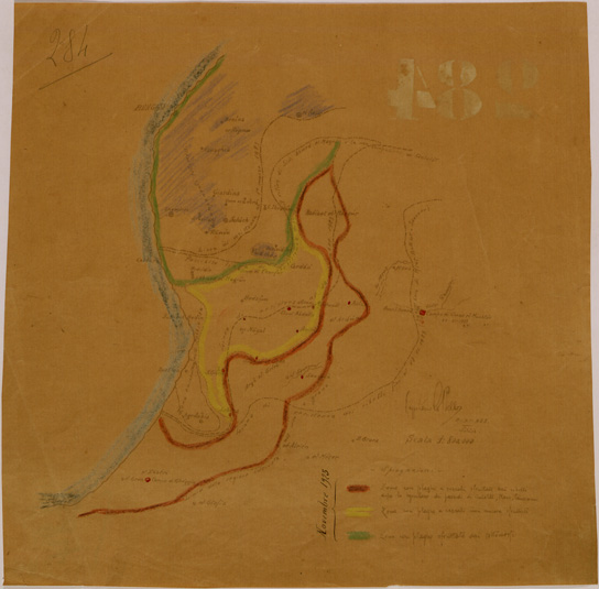 (N:30891) BENGASI DELIMITAZIONE PLAGHE (SE004883) Carte e stampe antiche: riproduzione a colori su carta (formato A2)