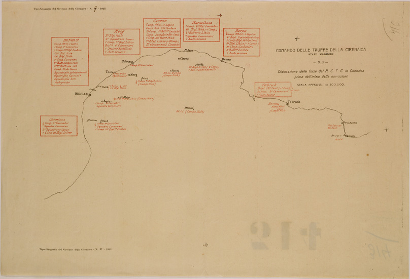 (N:30930) DISLOCAZIONE DELLE FORZE PRIMA DELL INIZIO DELLE OPERAZIONI
 (SE004916) Carte e stampe antiche: riproduzione a colori su carta (formato A2)