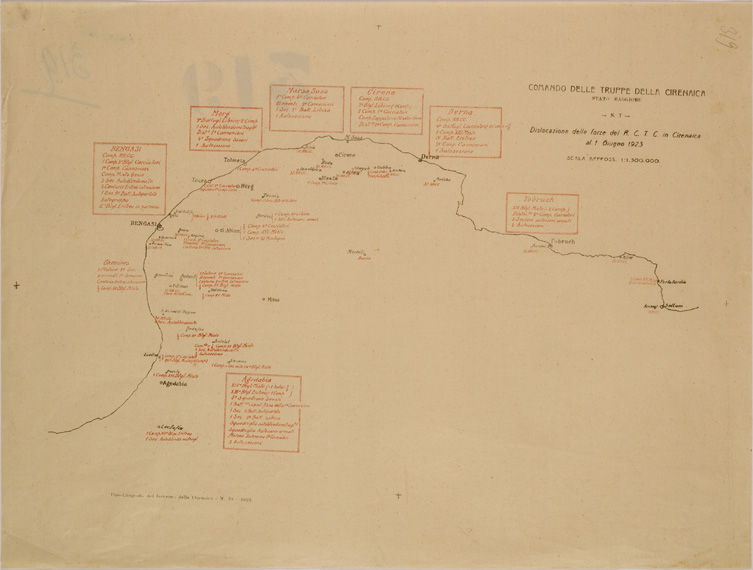 (N:30934) DISLOCAZIONE DELLE FORZE AL GIUGNO 1923 (SE004920) Carte e stampe antiche: riproduzione a colori su carta (formato A2)