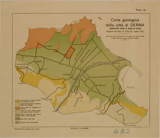 (N:31113) CARTA GEOLOGICA DI DERNA (SE005074) Carte e stampe antiche: riproduzione a colori su carta (formato A2)