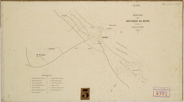 (N:31180) DINTORNI DI HOMS. (SE005265) Carte e stampe antiche: riproduzione a colori su carta (formato A2)