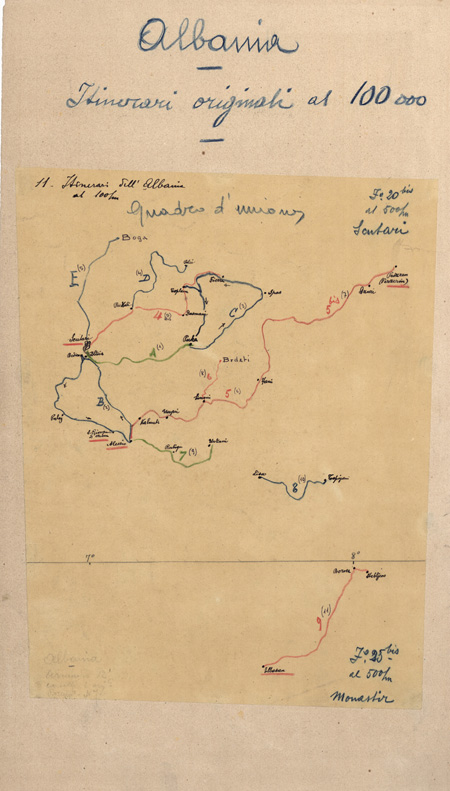 (N:32005) ALBANIA - ITINERARI - QUADRO D'UNIONE (SE006272) Carte e stampe antiche: riproduzione a colori su carta (formato A2)