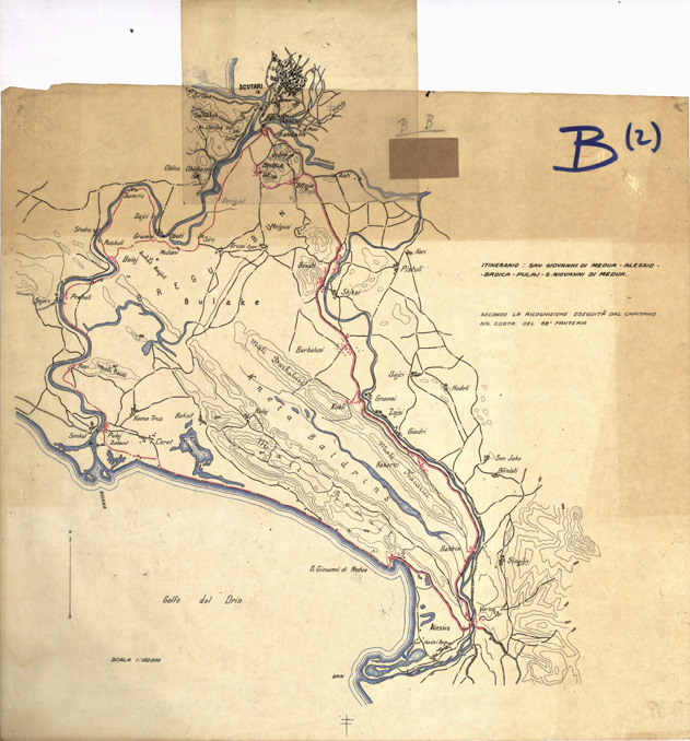 (N:32007) ALBANIA - ITINERARI - FOGLIO 02 - SAN GIOVANNI DI MEDUA - ALESSIO - BRDICA - PULAJ - SAN GIOVANNI DI MEDUA (SE006274) Carte e stampe antiche: riproduzione a colori su carta (formato A2)