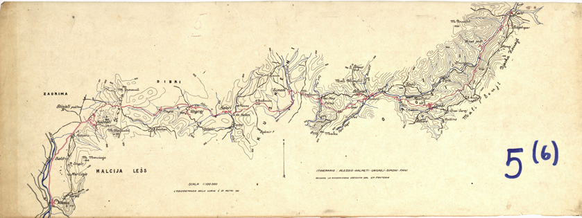 (N:32012) ALBANIA - ITINERARI - FOGLIO 06 - ALESSIO - KALMETI - UNGREJ - FANI (SE006279) Carte e stampe antiche: riproduzione a colori su carta (formato A2)