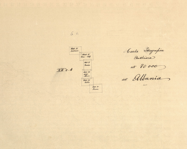 (N:32071) CARTA IDROGRAFICA DELL'ALBANIA - QUADRO D'UNIONE (SE006384) Carte e stampe antiche: riproduzione a colori su carta (formato A2)