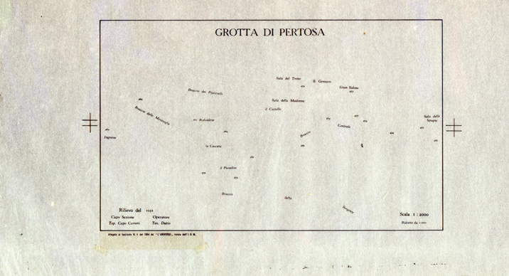 (N:33597) GROTTA DI PERTOSA - TOPONOMASTICA (SE007793) Carte e stampe antiche: riproduzione a colori su carta (formato A2)