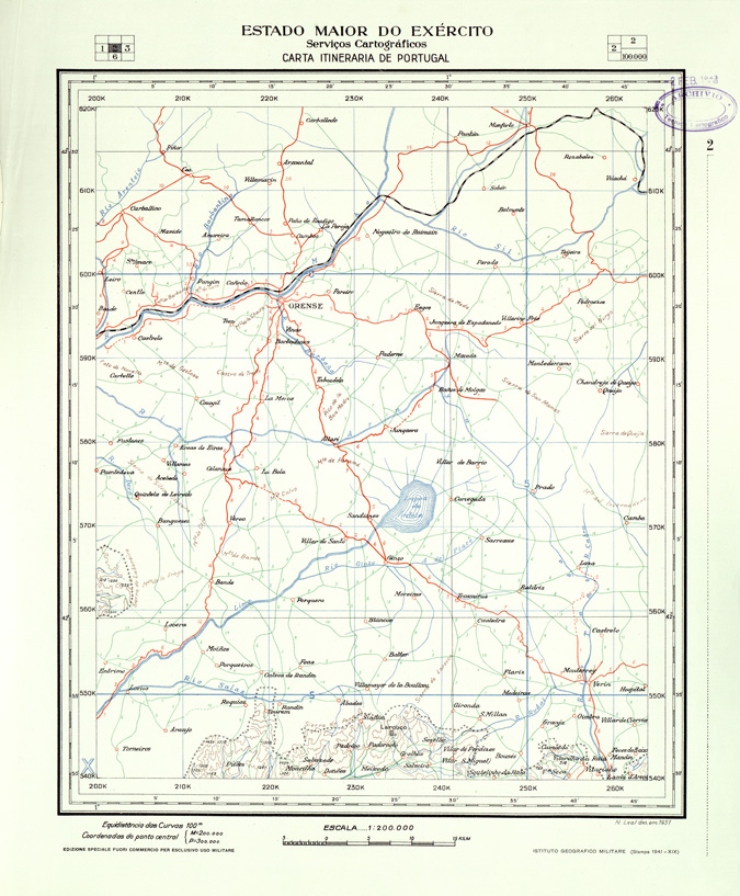 (N:33450) CARTA ITINERARIA DEL PORTOGALLO - COPIA IN LINGUA ORIGINALE - FOGLIO 2. (SE007869) Carte e stampe antiche: riproduzione a colori su carta (formato A2)