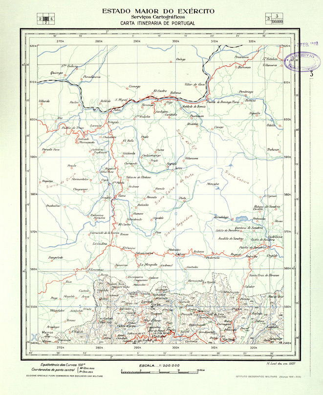 (N:33451) CARTA ITINERARIA DEL PORTOGALLO - COPIA IN LINGUA ORIGINALE - FOGLIO 3. (SE007870) Carte e stampe antiche: riproduzione a colori su carta (formato A2)