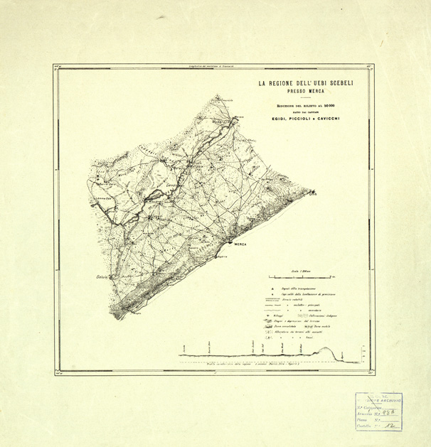(N:33719) REGIONE DELL'UEBI SCEBELI PRESSO MERCA (SE008007) Carte e stampe antiche: riproduzione a colori su carta (formato A2)