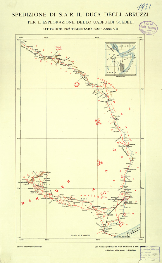 (N:33748) SOMALIA - SPEDIZIONE DI S.A.R. IL DUCA DEGLI ABRUZZI - FOGLIO 2 (SE008029) Carte e stampe antiche: riproduzione a colori su carta (formato A2)