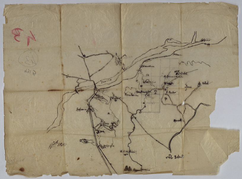 (N:34992) SCHIZZO SUL FIUME ISONZO (SE008686) Carte e stampe antiche: riproduzione a colori su carta (formato A2)