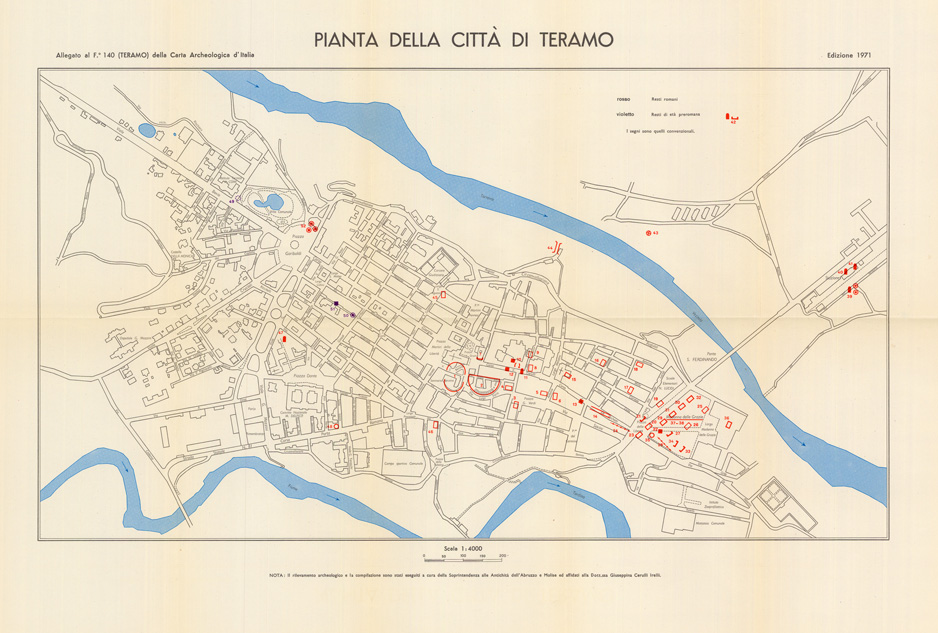 (N:35537) EDIZIONE ARCHEOLOGICA DELLA CARTA D'ITALIA ALLEGATO AL  FOGLIO 140 TERAMO (SE008782) Carte e stampe antiche: riproduzione a colori su carta (formato A2)