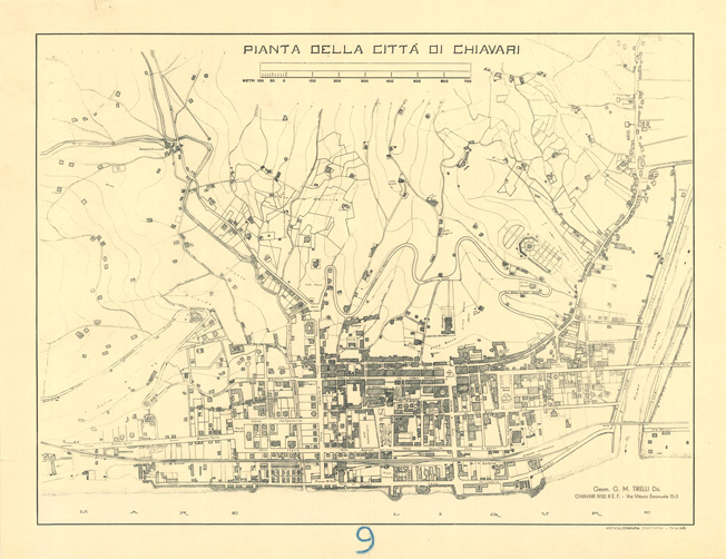 (N:36341) PIANTA DELLA CITTA' DI CHIAVARI (SE009503) Carte e stampe antiche: riproduzione a colori su carta (formato A2)