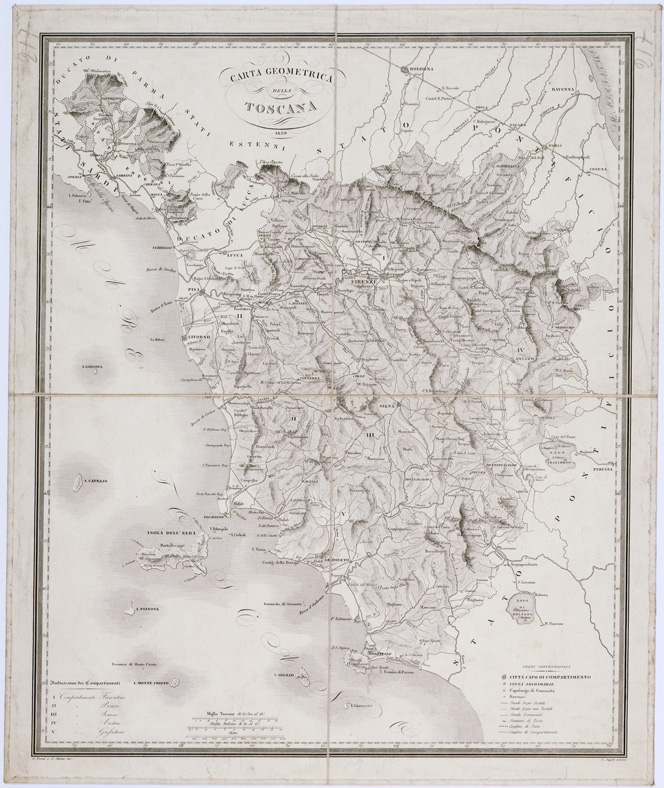 (N:5334) CARTA GEOMETRICA DELLA TOSCANA - Bianconi n. 217 (B0000113) Carte e stampe antiche: riproduzione a colori su carta (formato A2)