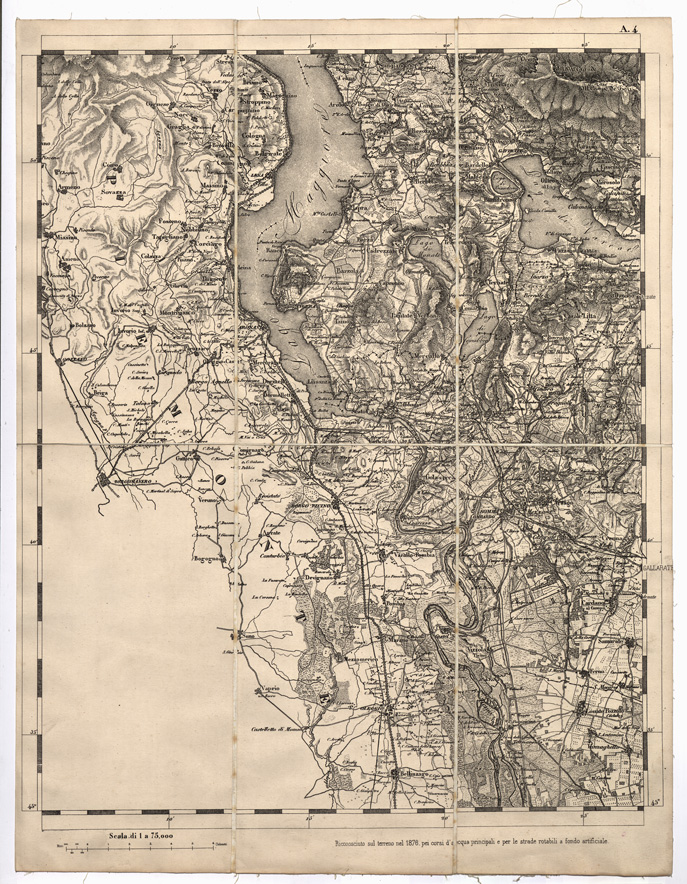 (N:7691) CARTA TOPOGRAFICA DELLA LOMBARDIA, DEL VENETO E DELL'ITALIA CENTRALE - Tavola A4 (B0000263) Carte e stampe antiche: riproduzione a colori su carta (formato A2)
